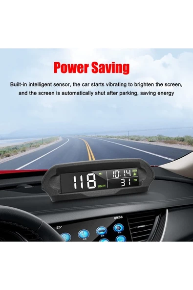 MIIQ2 Gps Hız Göstergesi Hud Ekran Güneş Enerjili Dijital Kilometre Sayacı Araç Cam Üstü Head Up Display ürün görseli 1