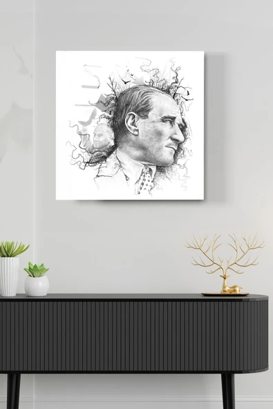 Dekoratif Atatürk , Dekoratif Cam Cam Tablo ürün görseli 1