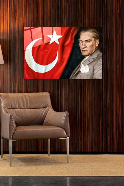 Dekoratif Türk Bayrağı Dekoratif Cam Tablo ürün görseli 1