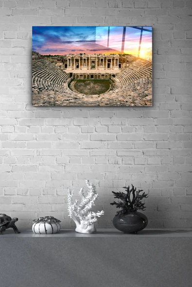 Aspendos Antik Kenti ve Tiyatrosu Cam Tablo, Dekoratif Cam Tablo ürün görseli 1