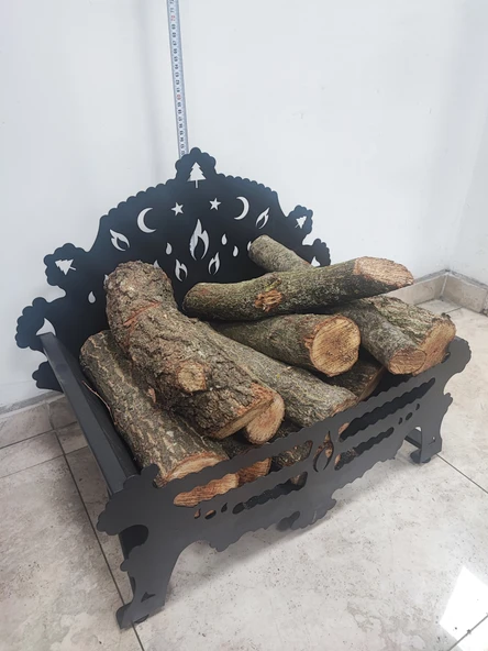 FLAME STOVE FS-121 AYYILDIZ DESENLİ LAZER KESİM ODUNLUK ürün görseli 1