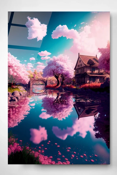 Pink Cam Tablo, Dekoratif Cam Tablo ürün görseli 1
