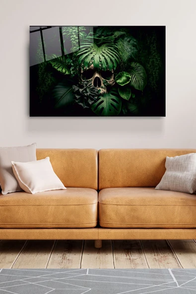 Dekoratif Skull Dekoratif Cam Tablo - Resim 4