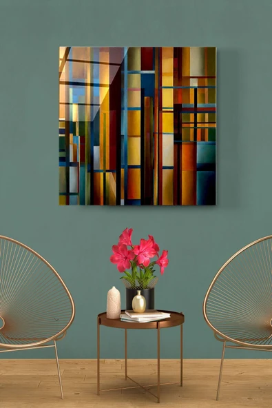 Dekoratif Cubism Art Dekoratif Cam Tablo ürün görseli 1