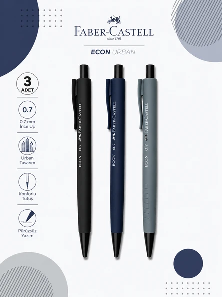 Faber-Castell Econ Urban 0,7 Versatil Kalem 3 Adet Set ürün görseli 1