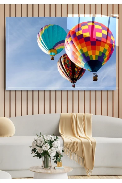 Sıcak Hava Balonu Cam Tablo, Dekoratif Cam Tablo ürün görseli 1