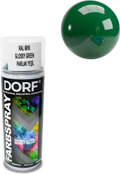 Dorf Parlak Yeşil Sprey Boya Vernikli Akrilik RAL7035 400ML ürün görseli 1
