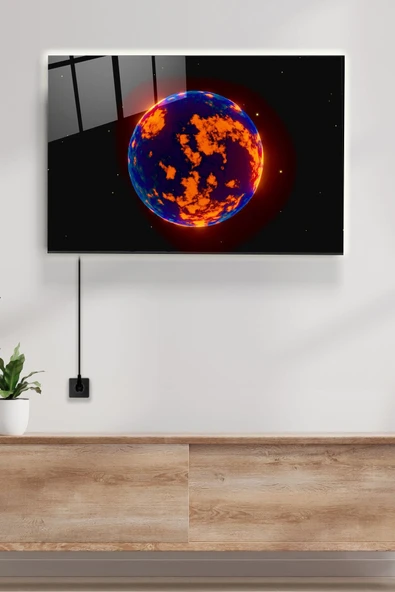 Led Aydınlatmalı Dünya Cam Tablo, Işıklı Cam Tablo ürün görseli 1