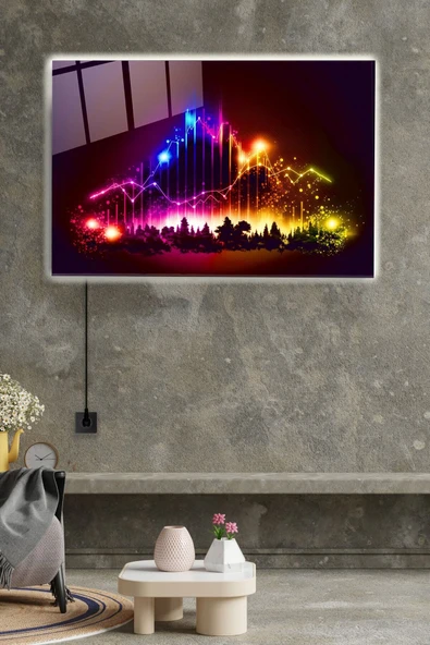 Dekoratif Led Aydınlatmalı Colored Lights Dekoratif Cam Tablo ürün görseli 1
