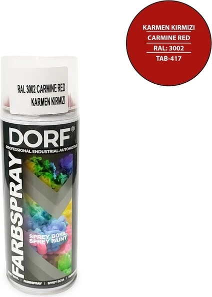 Dorf Kırmızı Sprey Boya Karmen Kırmızı Akrilik RAL3002 400ML ürün görseli 1