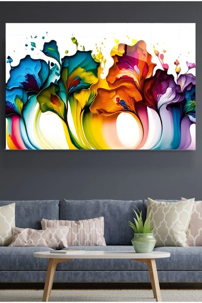 Colorfull Ink Cam Tablo, Dekoratif Cam Tablo ürün görseli 1