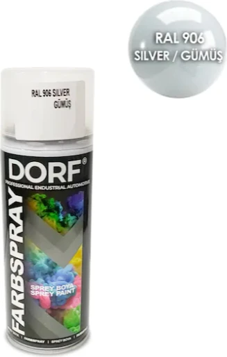 Dorf Gümüş Sprey Boya Gümüş Akrilik RAL906 400 ml ürün görseli 1