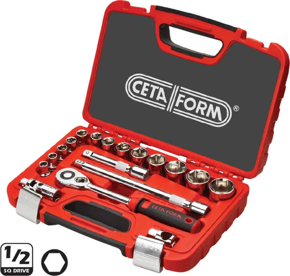 Ceta Form C20-18PH2 18 Parça 1/2” 6 Köşe Lokma Takımı - Metrik ürün görseli 1