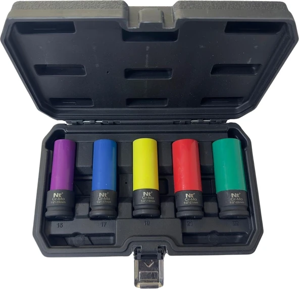 Nt Tools NDSET12C 1/2 Altı Köşe Renkli Uzun Lokma Takımı 5 Parça ürün görseli 1