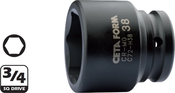 Ceta Form C72-H60 60Mm 3/4” 6 Köşe Havalı Lokma Anahtar ürün görseli 1