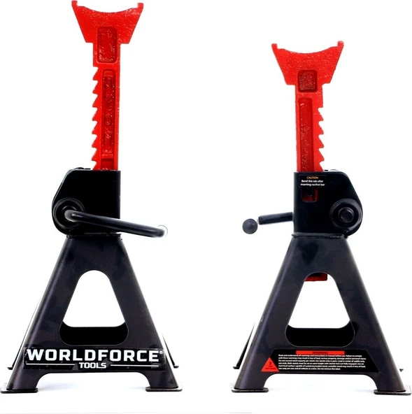 Worldforce 3 Ton Kapasiteli Kriko Standı Araç Sehpası 2'li Set Yüksekliği 275-425 mm ürün görseli 1