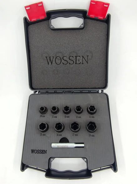 Wossen 10 Parça Twist Lokma Takımı Hasarlı Somun Sökme Takımı Profesyonel Ürün Orjinal 1/2 ürün görseli 1