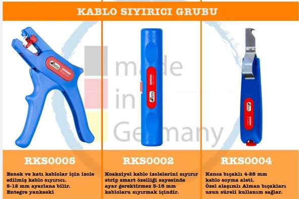 Retta RKS0003 Retta Kablo Sıyırma 3'lü Set ürün görseli 1