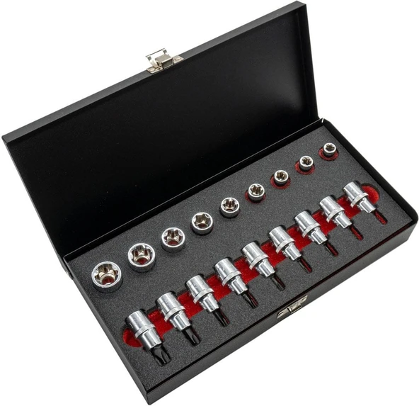 Ceta Form Cet Form 1/2" Torx Lokma Takımı 18 Parça (Metal Kutulu) ürün görseli 1