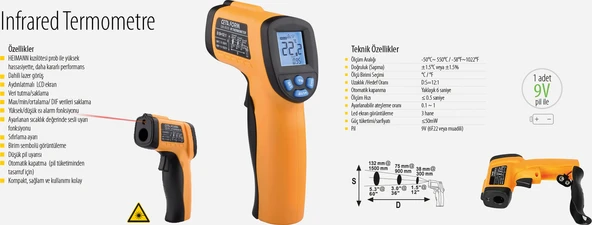 Ceta Form G90-Ir550 Infrared Termometre - Resim 3