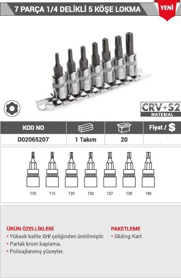 Dht 7 Parça 1/4 Delikli 5 Köşe  Lokma - Resim 2