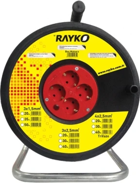 Rayko 3x2.5mm 20 Metre Seyyar Makaralı Kablo ürün görseli 1
