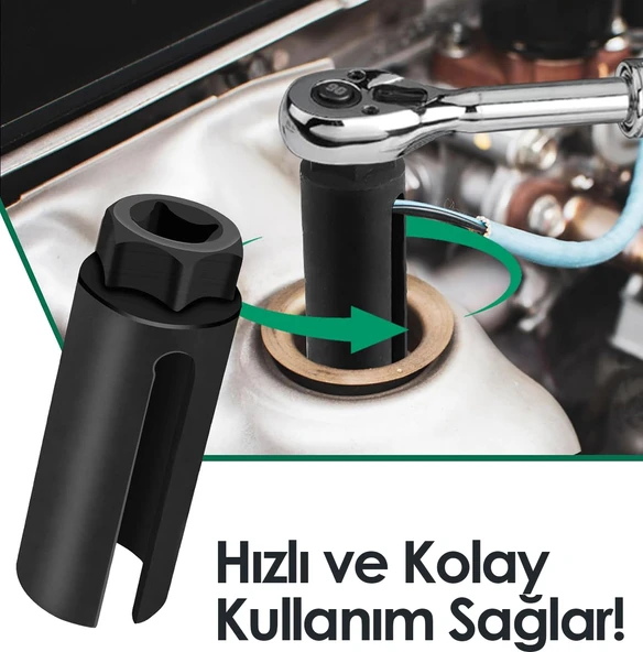 Dorf 1/2 Oksijen Sensör Seti Havalı 22MM Lambda Sensör Sökme Uzunluk 91MM - Resim 4