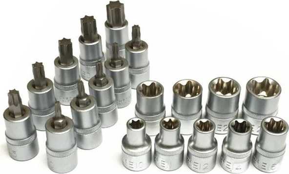 Grayzer 19 Parça 1/2'' İç-Dış Torx Lokma Takımı - Resim 3