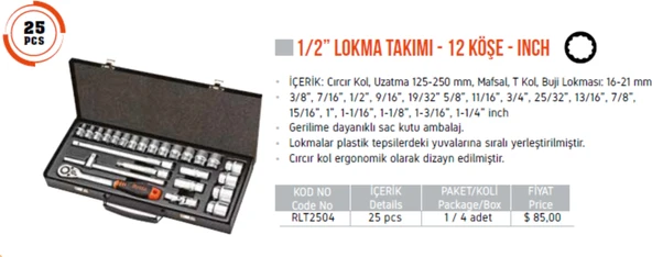 Retta 1/2” Lokma Takımı 12 Köşe - Resim 2