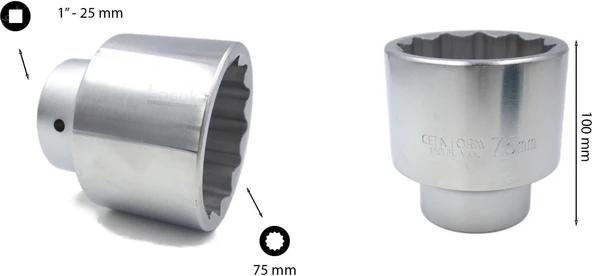 Ceta Form 75 mm 1” 12 Köşe Yıldız Lokma Anahtar C42-B75 ürün görseli 1