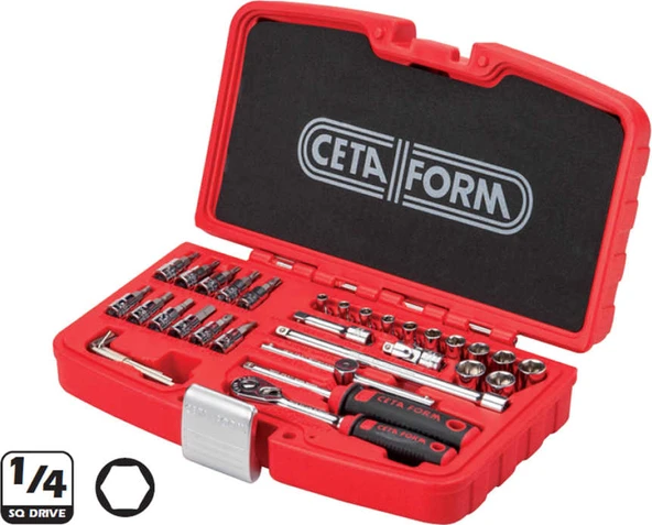 Ceta Form C00-35PH2 35 Parça 1/4” 6 Köşe Lokma Takımı -Plastik K. ürün görseli 1
