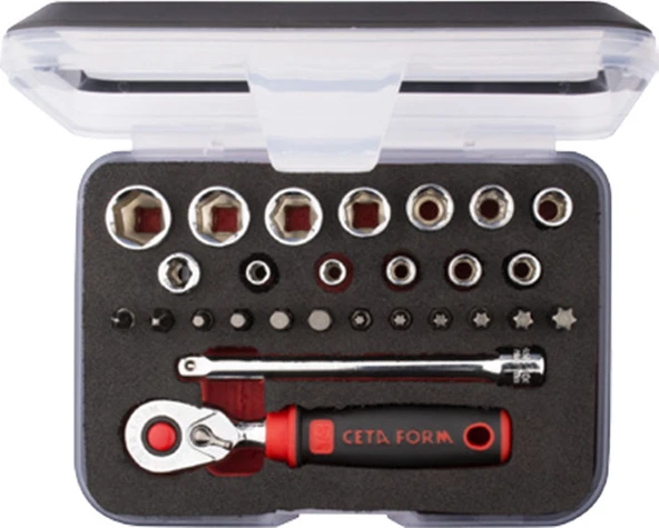 Ceta Form 27 Parça 1/4” 6 Köşe Lokma Takımı (Kompakt Kutu) C00-27PH5 ürün görseli 1