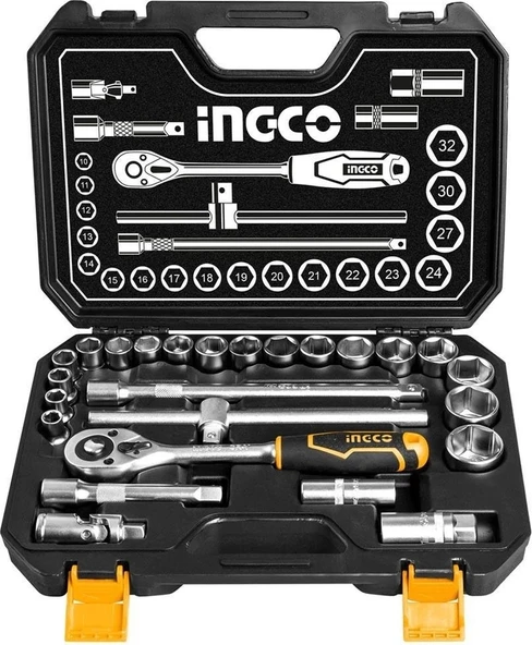 Dorf Ingco HKTS12251 Endüstriyel 25 Parça 1/2'' Lokma Seti 10-32MM ürün görseli 1
