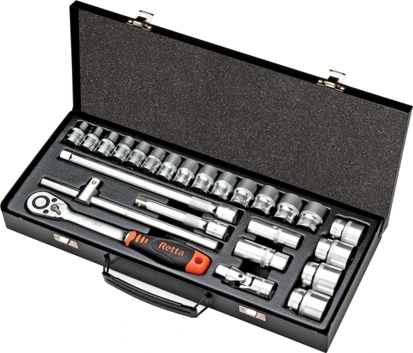 Retta 1/2" Lokma Takımı 6 Köşe Standart 25 Parça RLT2502 ürün görseli 1