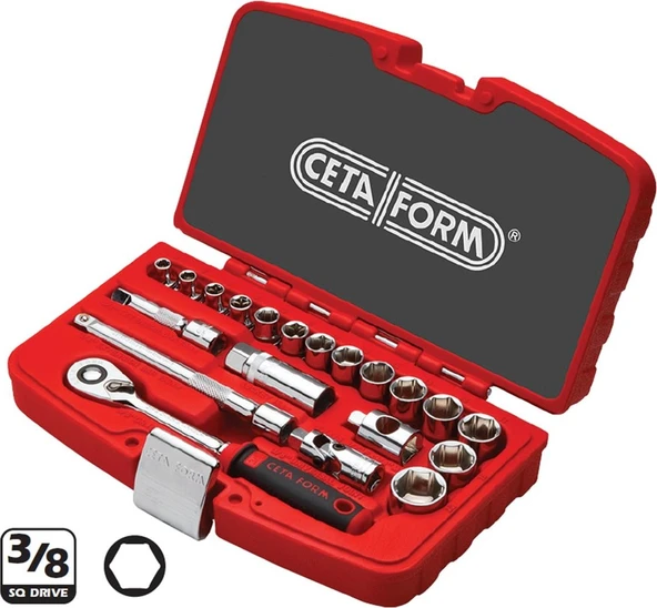 Ceta Form 20 Pc. 3/8"6 Köşe Lokma Takımı C10-20PH2 ürün görseli 1