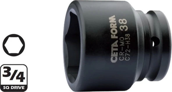 Ceta Form 3/4"6 Köşe Havalı Lokma Anahtar-33 mm C72-H33 ürün görseli 1