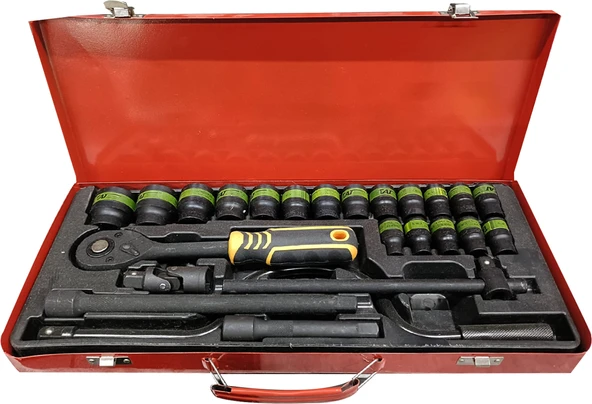 DORF24 Parça 1/2 Havalı Lokma Seti Cırcır Kolu Metal Kutulu ürün görseli 1