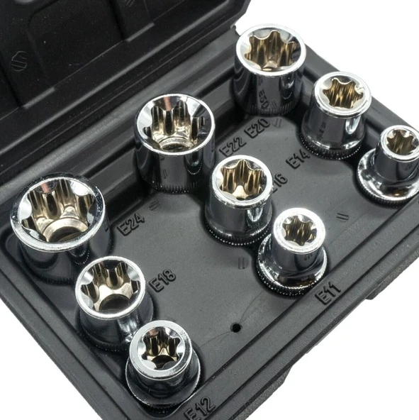 Dorf 1/2 E Torx Lokma Seti 9 Parça (E10-E24) Plastik Kutulu - Resim 3