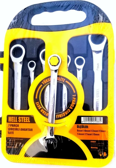 Hell Steel 7 Parça Cırcır Anahtar Seti  8-19 mm ürün görseli 1