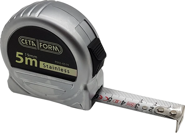 Ceta Form Paslanmaz Çelik Şerit Metre 5 m x 19 mm ürün görseli 1