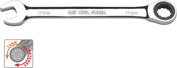 Ceta Form B05-16 16 mm C-Gear Cırcırlı Kombine Anahtarlar Düz ürün görseli 1