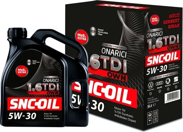 Snc Oil 1.6 Tdi Onarıcı 5W-30 Motor Yağı 5 Litre 2023 Üretimli ürün görseli 1