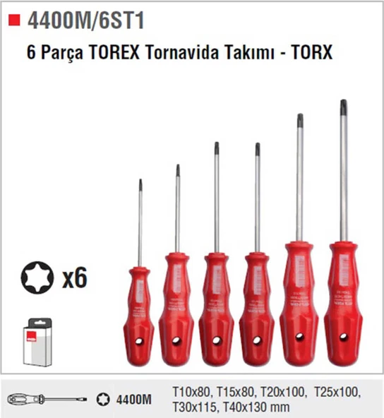 Ceta Form 4400M/6ST1 6 Parça Torex Tornavida Takımı - Torx ürün görseli 1
