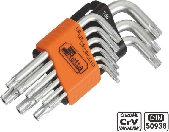 Retta Delikli Torx Allen Kısa 9 Parça RAT7009 ürün görseli 1