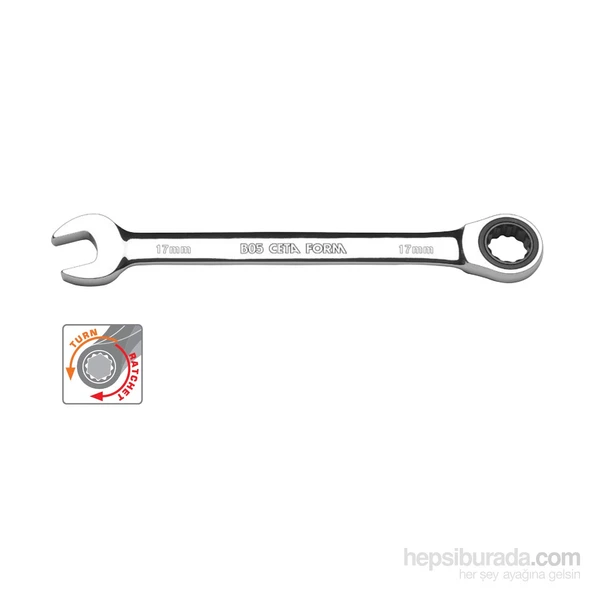 Ceta Form B05-15 15 Mm C-Gear Cırcırlı Kombine Anahtarlar Düz ürün görseli 1