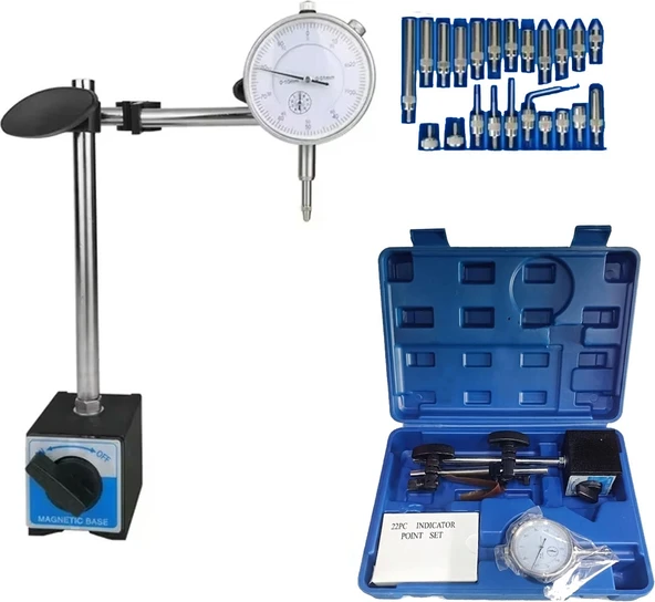 Dorf Tools 22 Parça Manyetik Komparatör Saati Çantalı - Resim 2
