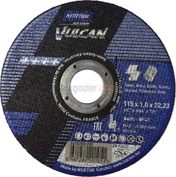 Norton Vulcan 115X1.0 mm Inox Kesici Disk (25 Adet) ürün görseli 1