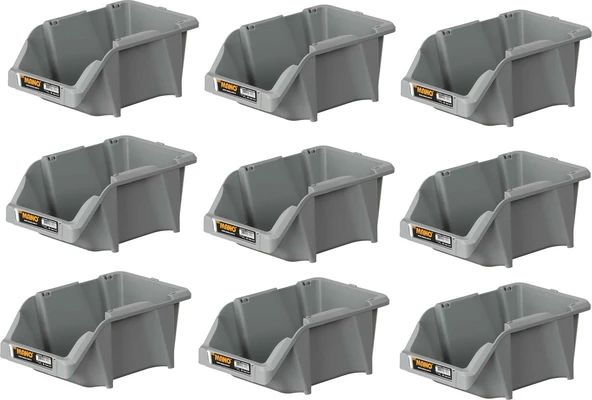 Mano Plastik Avadanlık Parça Kutusu 9 Parça Gri 152X245X122 mm ürün görseli 1