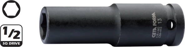 Ceta Form C64-H16 16Mm 1/2” 6 Köşe Derin Havalı Lokma Anahtar ürün görseli 1