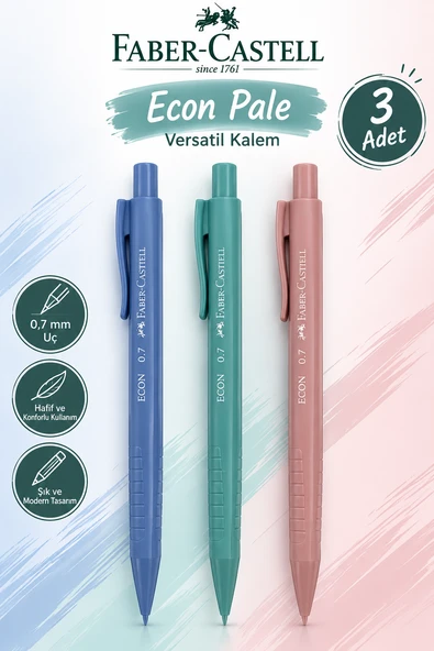 Faber-Castell Econ Pale 0,7 Versatil Kalem 3 Adet Set ürün görseli 1